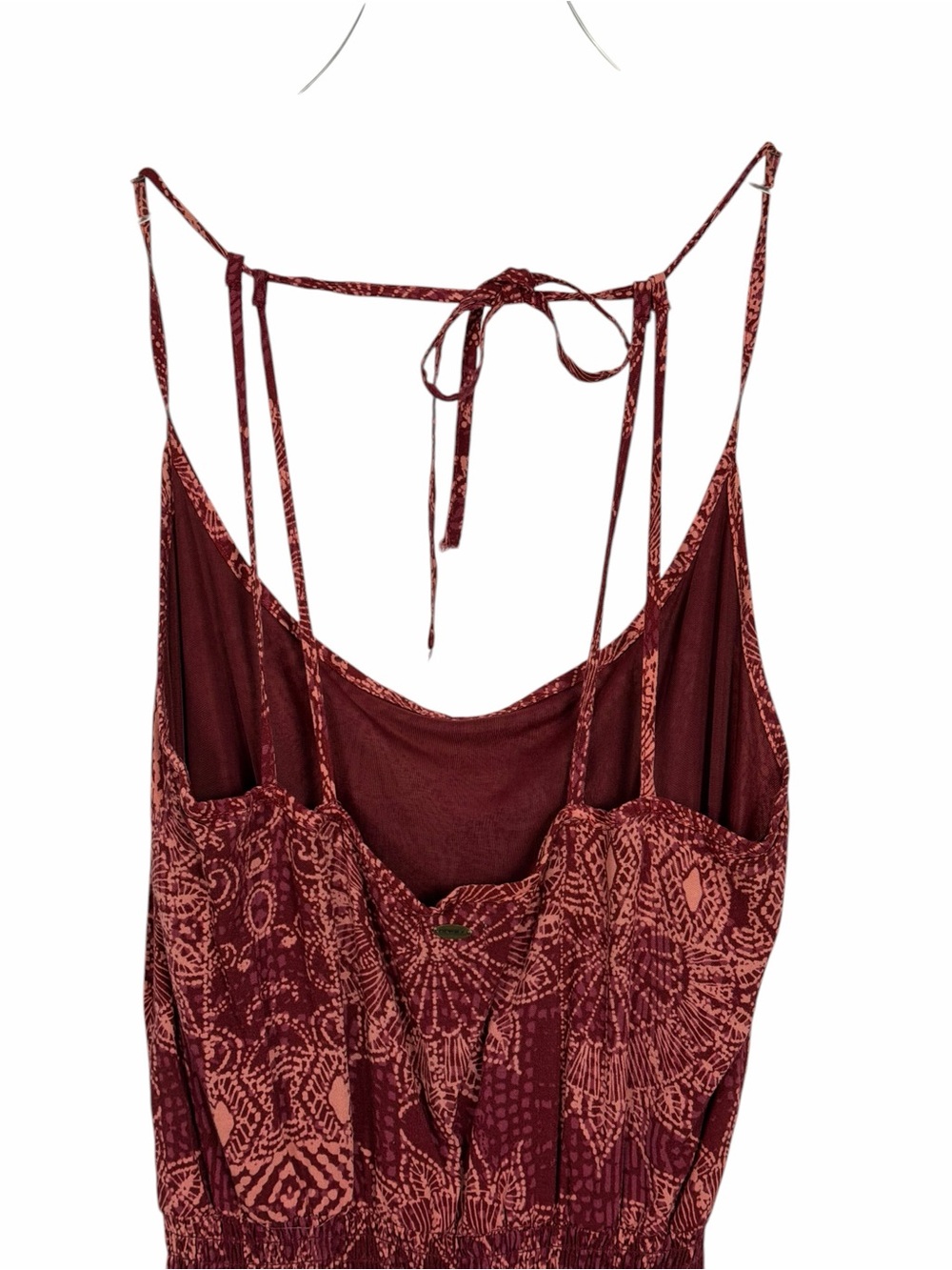 O'neill Kravitz Maxi Dress Strappy Back Boho Red Side Slits Size XS - Picture 9 of 12